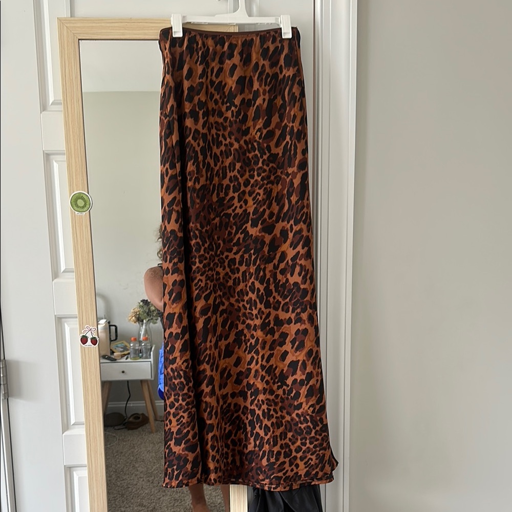 A New Day Brown and Black A-Line Maxi Skirt for Night Out